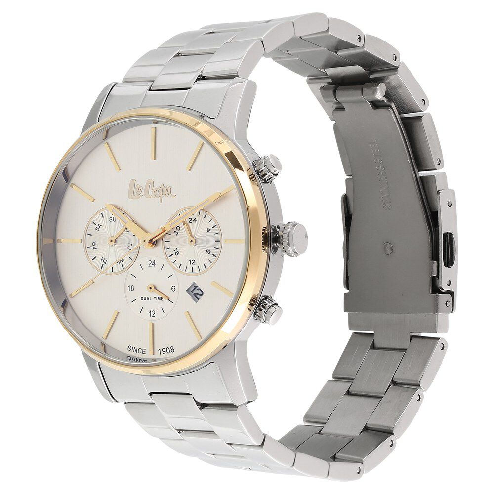 Lee Cooper White Dial Chronograph Watch for Men