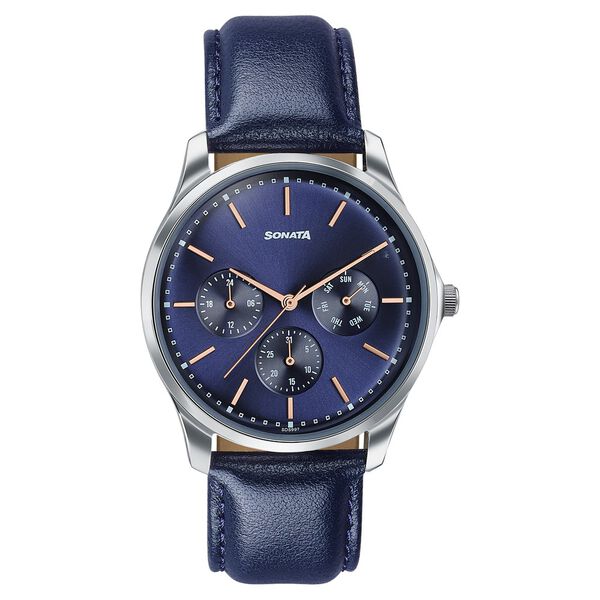 Sonata Men's Work Wear navy dial Watch - Premium Multifunction design for everyday style - image number 0