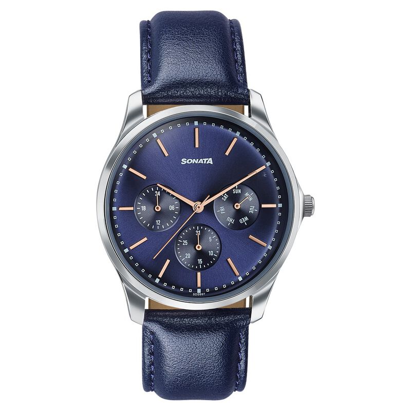 Sonata Men's Work Wear navy dial Watch - Premium Multifunction design for everyday style