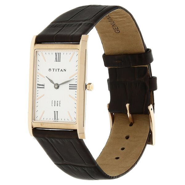 Titan Quartz Analog Silver Dial Leather Strap Watch for Men - image number 1