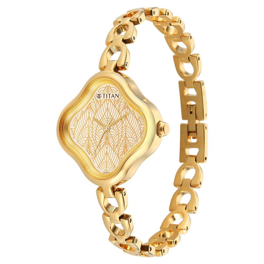 Buy Online Titan Karishma Beige Dial Analog Metal Strap Watch for Women ns2701ym01 Titan