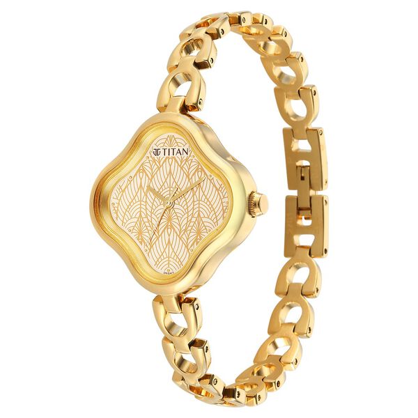 Titan Karishma Beige Dial Analog Metal Strap Watch for Women - image number 2