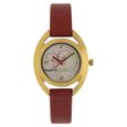 Sonata Quartz Analog Silver Dial Leather Strap Watch for Women