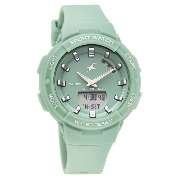 Fastrack StreetStyle Quartz Analog Green Dial Green Plastic Strap Watch For Girls - image number 1