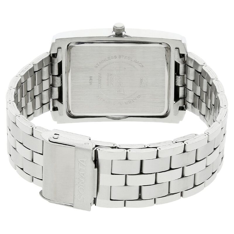 Sonata Quartz Analog Black Dial Metal Strap Watch for Men - image number 3