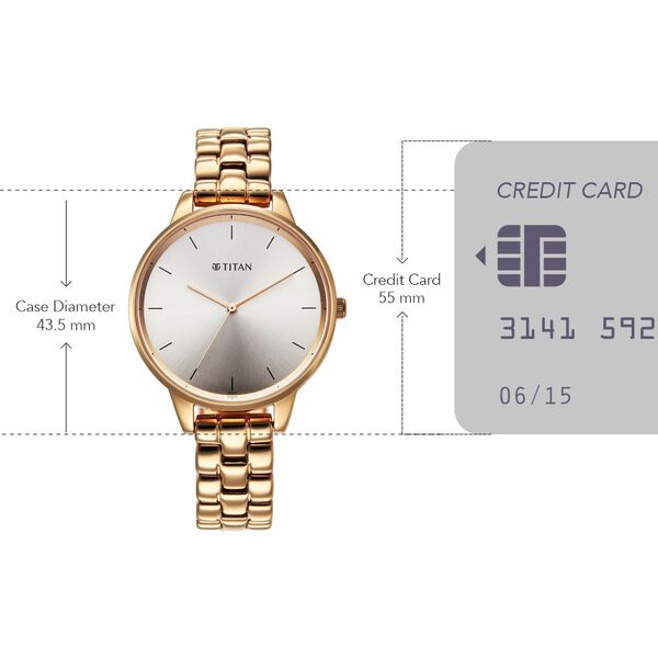 Titan Neo Quartz Analog Grey Dial Rose Gold Metal Strap Watch For Women - image number 3
