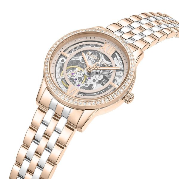 Kenneth Cole Automatic Automatic Rose Gold Dial Two Toned Stainless Steel Strap Watch For Women - image number 3