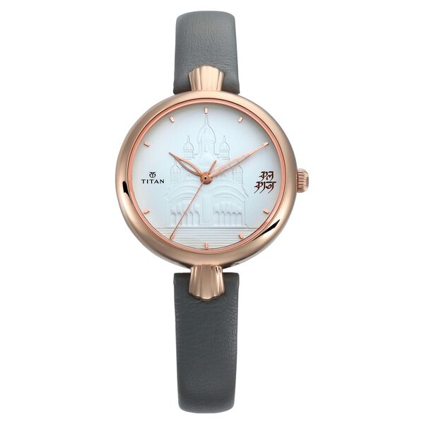 Titan Forever Kolkata White Dial Analog Leather Strap watch for Women - image number 1