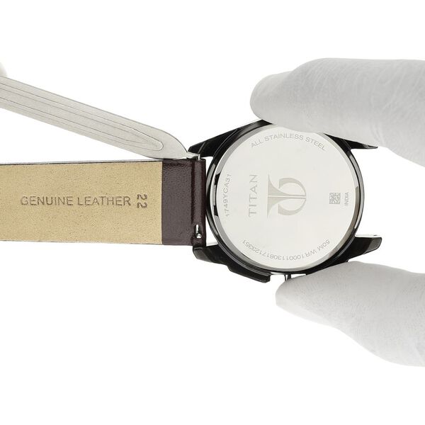 22 mm Brown Genuine Leather Strap for Men - image number 5