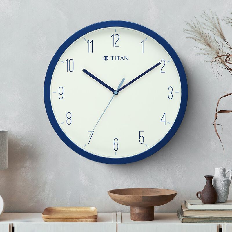 Titan Contemporary Colours Wall Clock - Blue 32 cm x 32 cm (Medium)