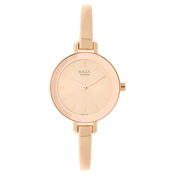 Titan Raga Viva Quartz Analog Rose Gold Round Dial Rose Gold Metal Strap Watch For Women