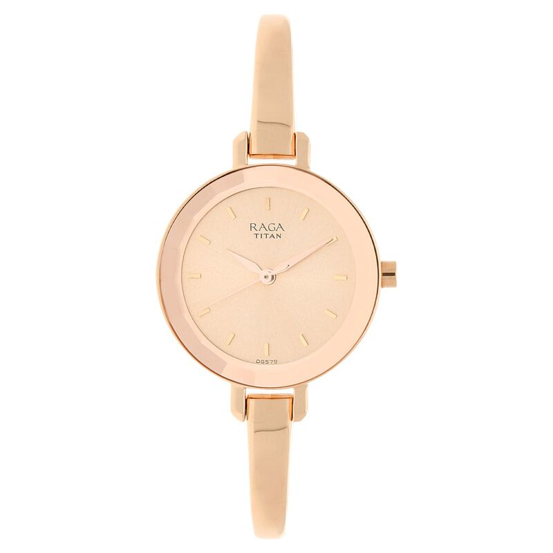 Titan Raga Viva Quartz Analog Rose Gold Round Dial Rose Gold Metal Strap Watch For Women