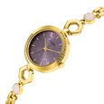 Sonata Utsav Purple Dial Yellow Bi Metal Strap Watch for Women - image number 2