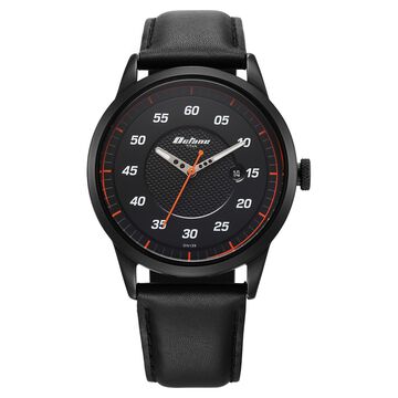 Titan Octane Quartz Analog with Date Black Dial With Black Leather Strap Watch For Men