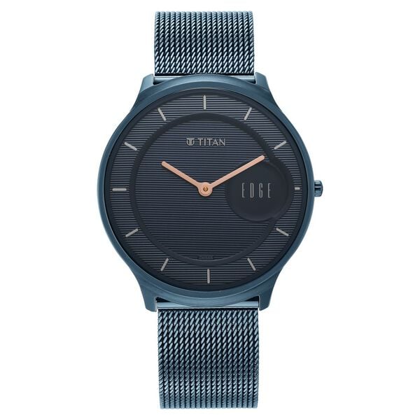 Titan Edge Slim Stainless Steel Blue Dial Analog Watch for Men - image number 1