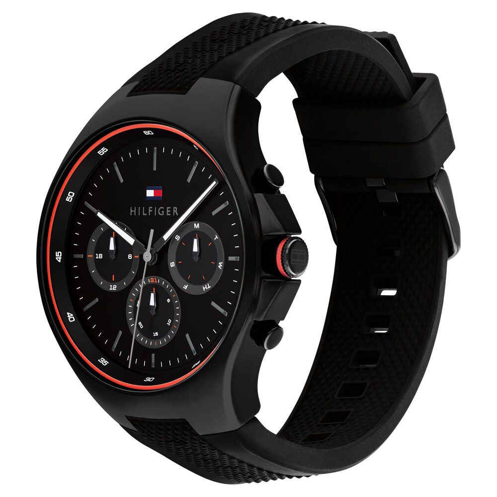 All black tommy hilfiger watch discount