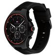 Tommy Hilfiger Black Dial Black Colour Silicone Strap Watch for Men - image number 1