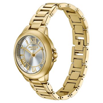 Poze By Sonata Quartz Analog silver Dial Golden Metal Strap Watch For Women