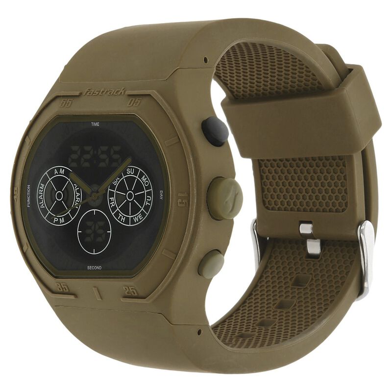 Buy Online Fastrack Quartz Analog Digital Black Dial Plastic Strap