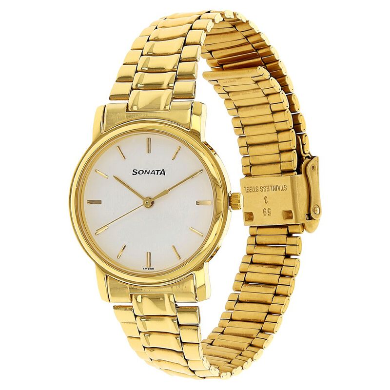 Sonata Quartz Analog White Dial Stainless Steel Strap Watch for Men - image number 1