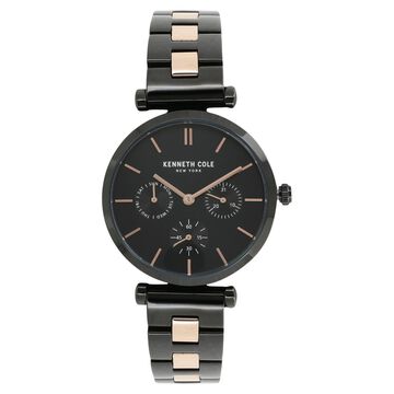Kenneth Cole Quartz Multifunction Black Dial Stainless Steel Strap Watch for Women