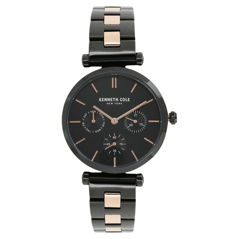 Kenneth Cole Quartz Multifunction Black Dial Stainless Steel Strap Watch for Women - image number 0