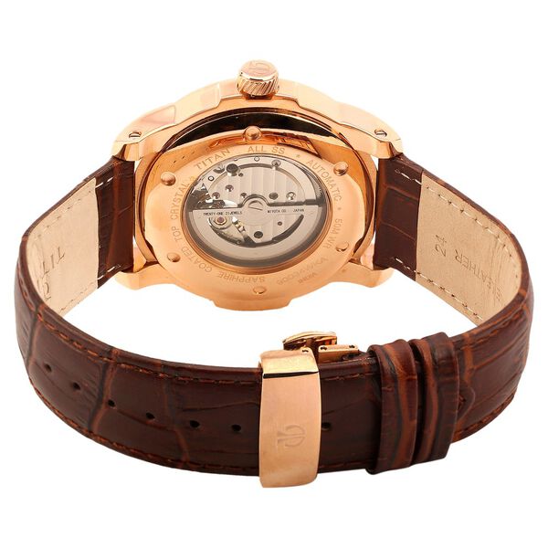 Titan Automatic Brown Dial Stainless Steel Strap watch for Men - image number 2