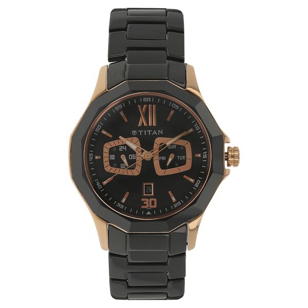Titan Analog Black Dial Quartz Ceramic Strap watch for Men - image number 0