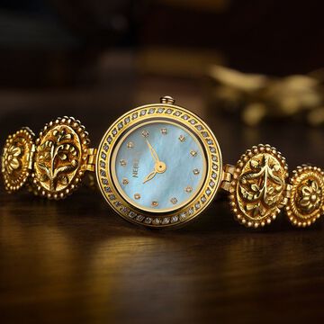 Titan Nebula Ajanta and Ellora 18k Gold Analog with Diamonds Watch for Women