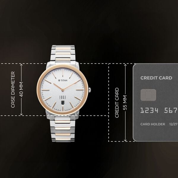 Edge Meister Quartz Analog with Date White Dial Rose Gold Titanium Strap Watch For Men - image number 3