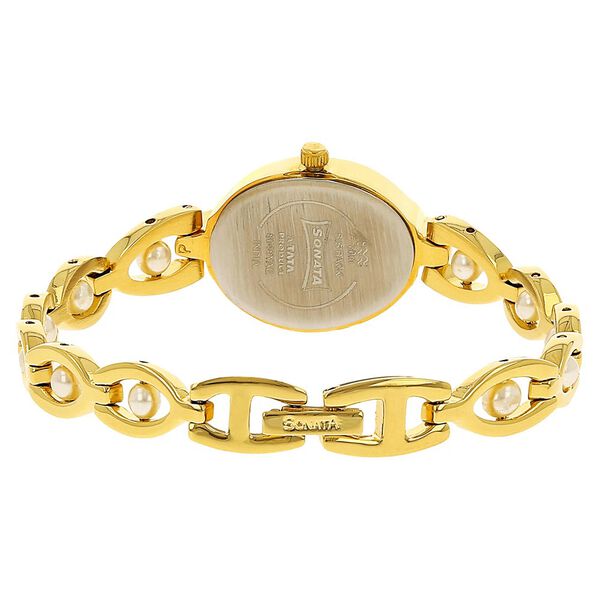 Sonata Quartz Analog Champagne Dial Metal Strap Watch for Women - image number 3