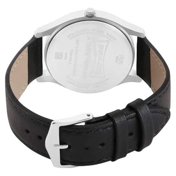 Sonata CSK Quartz Analog Blue Dial Leather Strap Unisex Watch - image number 4
