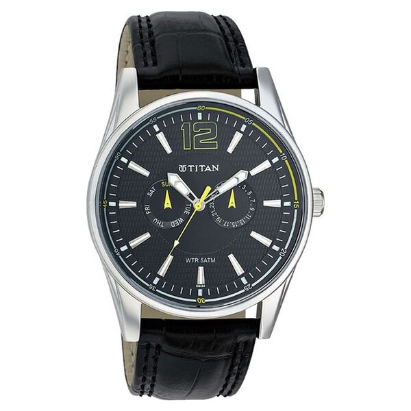 Titan Quartz Dial Leather Strap Watch for Men - image number 0