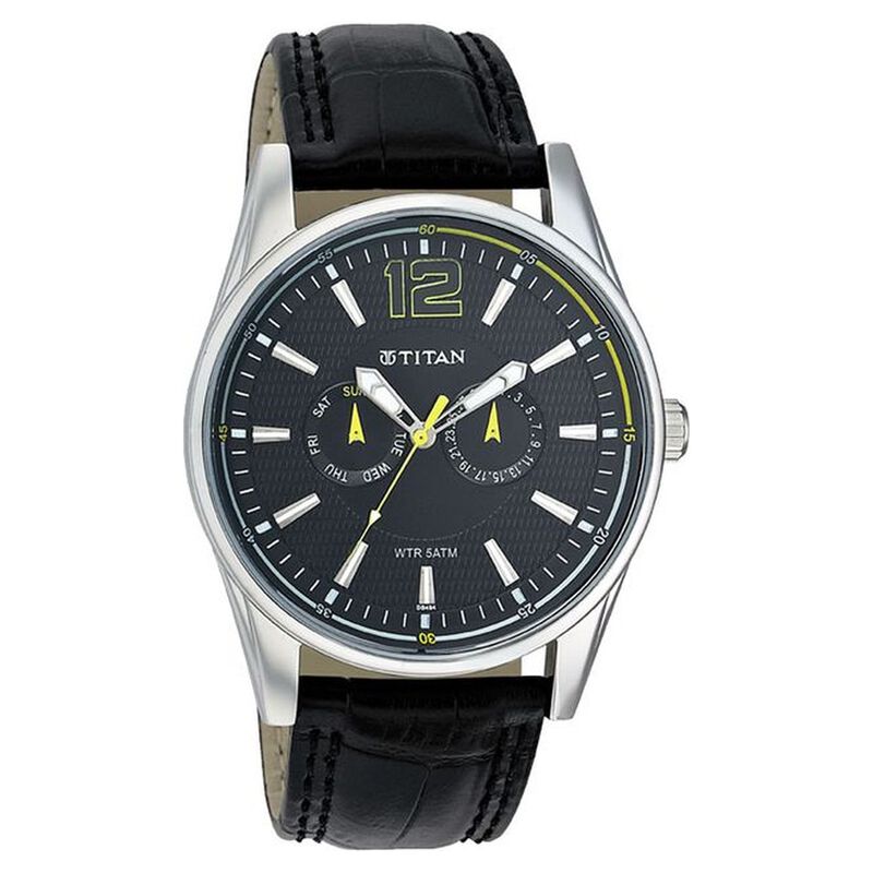 Titan Quartz Dial Leather Strap Watch for Men