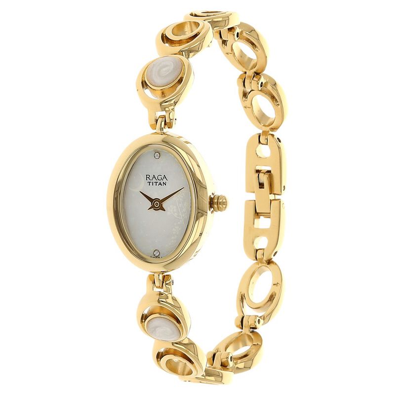 Titan Raga Moonlight Mother of Pearl Dial Women Watch With Metal Strap - image number 1