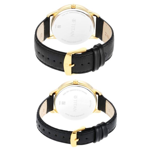 Titan Bandhan Anthracite Dial Analog Leather Strap watch for Couple - image number 4