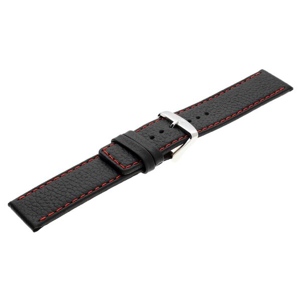22 mm Black Genuine Leather Straps for Men - image number 3