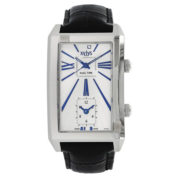 Xylys Swiss Analog Black Leather Strap and Silver Dial Watch For Men - image number 0