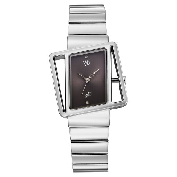 Vyb Runway By Fastrack Quartz Analog Grey Dial Silver Stainless Steel Strap Watch For Girls - image number 1