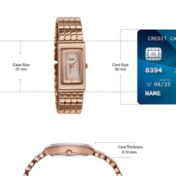 Poze Poze Quartz Analog Rose Gold Dial Rose Gold Metal Strap Watch For Women