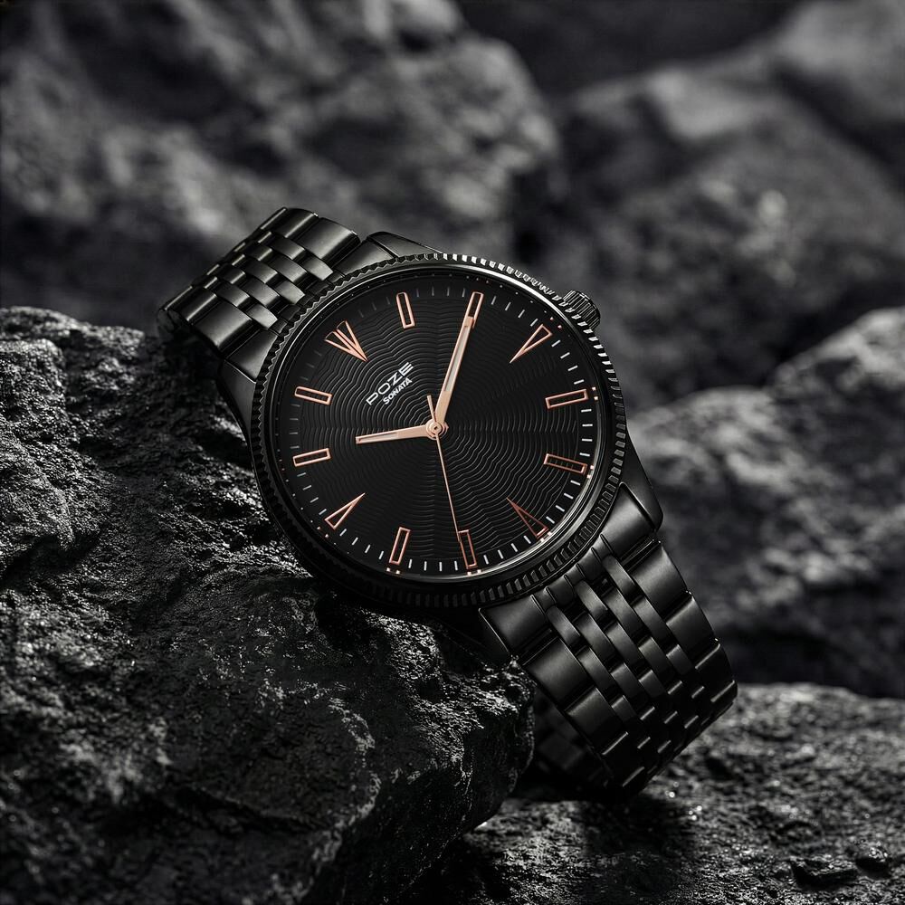 Sonata Poze Quartz Analog Black Dial Black Metal Strap Watch For Men-image-8