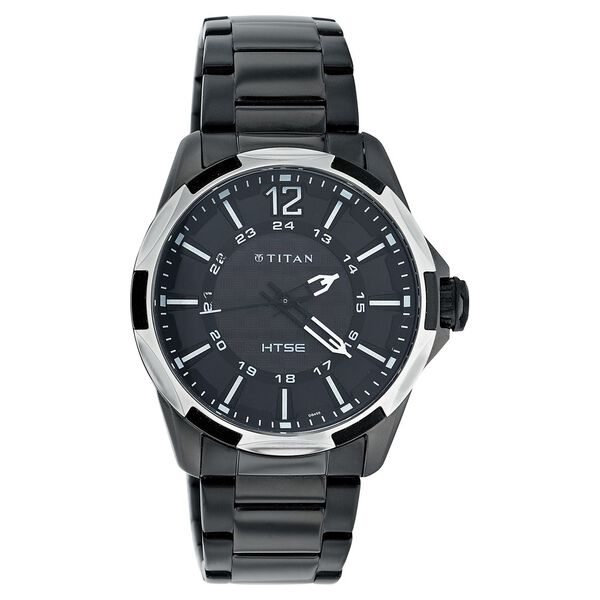 Titan Solar Powered Black Dial Quartz Metal Strap watch for Men - image number 0