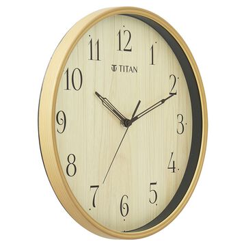 Titan Contemporary Wall Clock Quartz Analog Light Brown Dial - Size 31 cm x 31 cm (Medium)