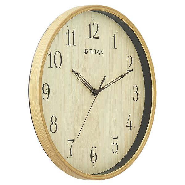 Titan Contemporary Wall Clock Quartz Analog Light Brown Dial - Size 31 cm x 31 cm (Medium) - image number 2