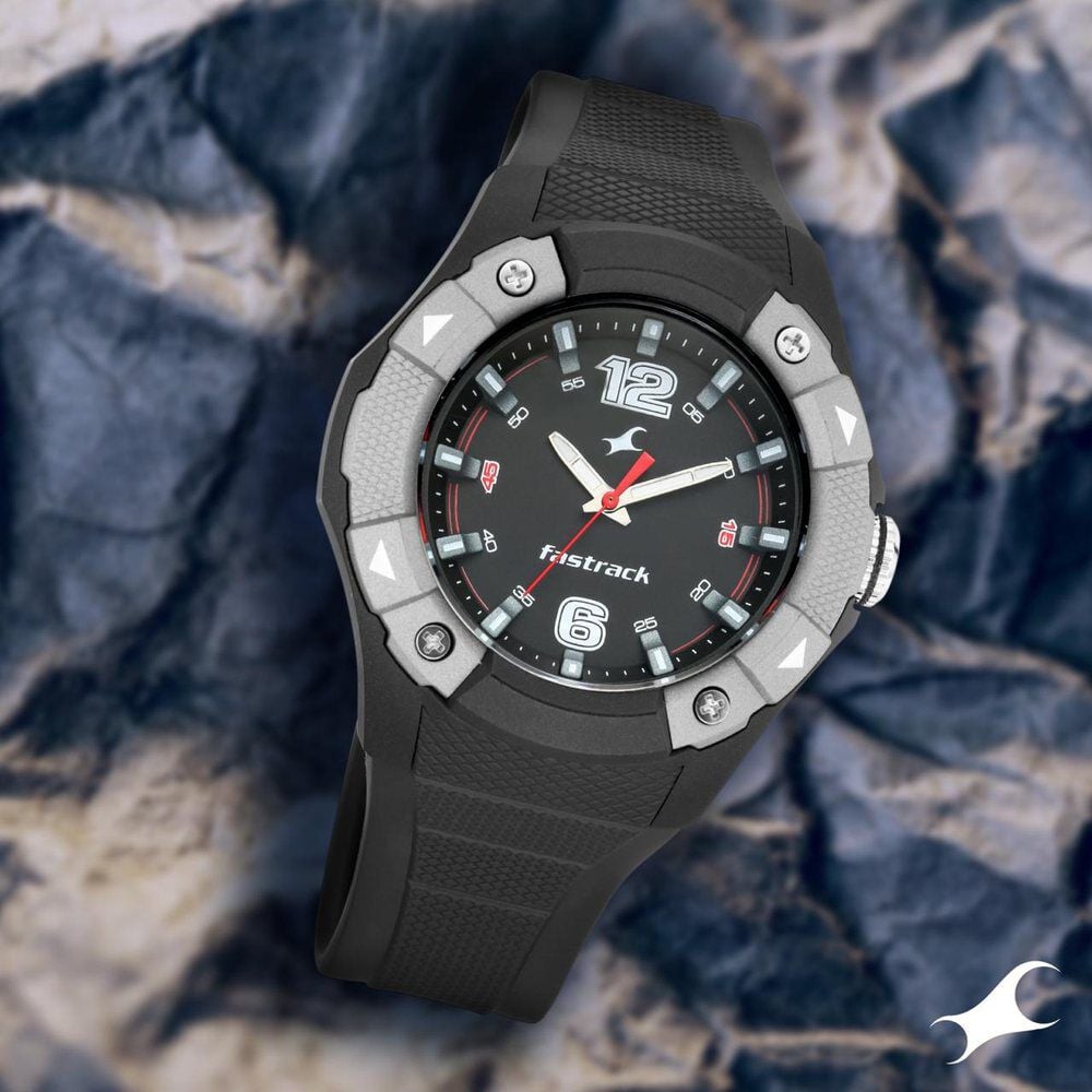 Trendies black dial silicone strap watch outlet