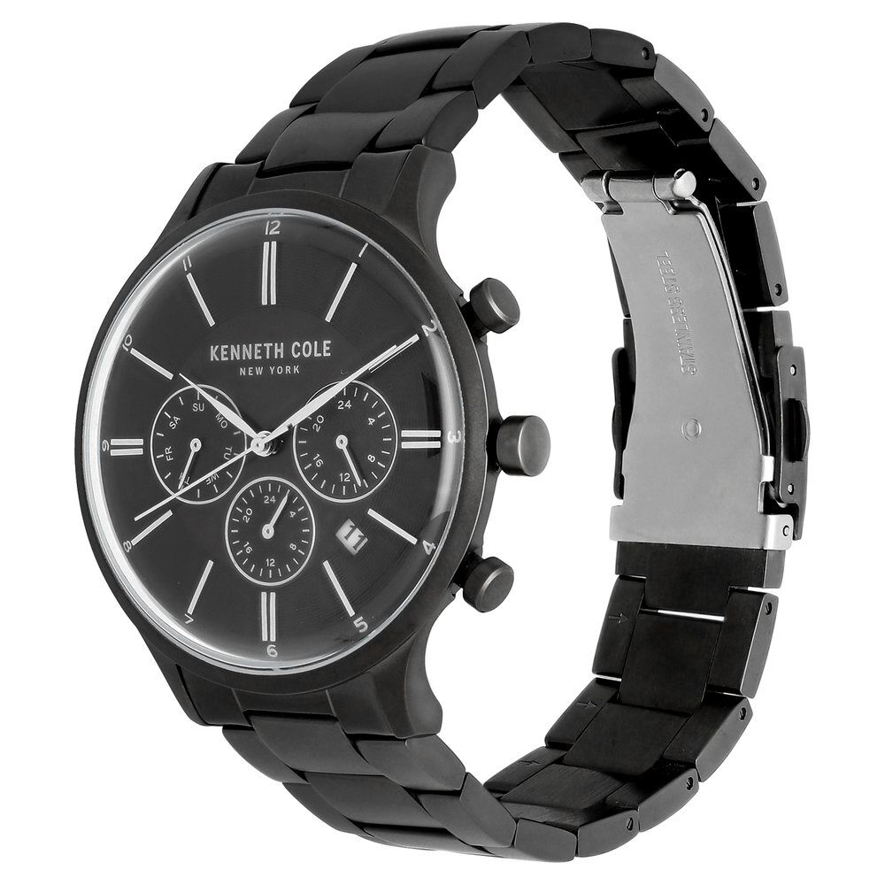 Buy Online Kenneth Cole Quartz Multifunction Black Dial Stainless Steel Strap Watch for Men nckc50643002mn Titan