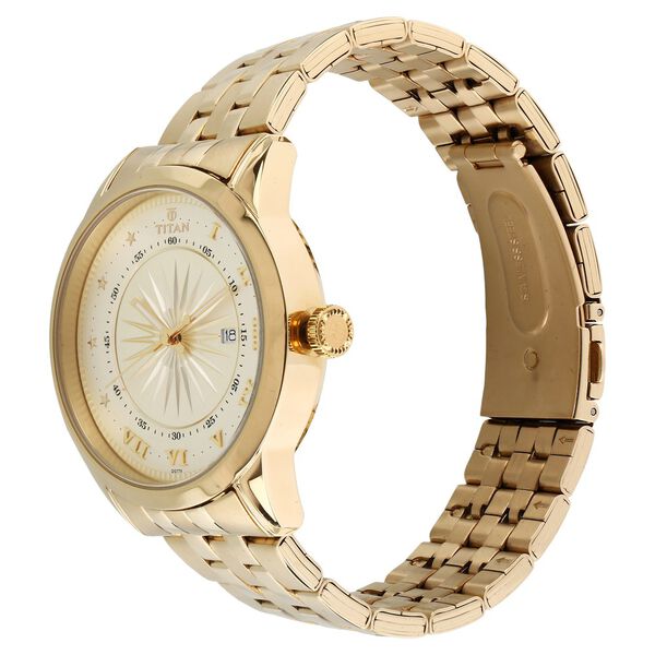 Titan Regalia Sovereign Regalia Sovereign Champagne Dial Analog with Date Stainless Steel Strap Men - image number 1