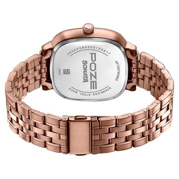 Sonata Poze Quartz Analog Brown Dial Brown Colour Stainless Steel Strap Watch For Men