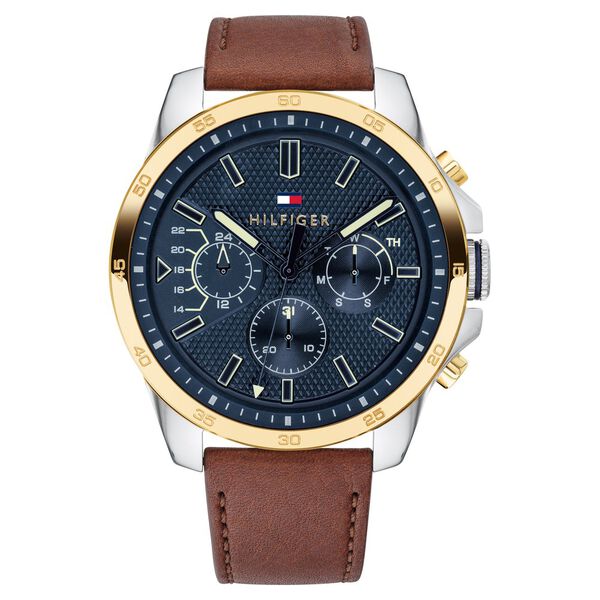 Buy Online Tommy Hilfiger Quartz Analog Blue Dial Leather Strap
