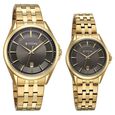Titan Modern Bandhan Pair Analog with Black Dial Yellow Gold Stainless Steel Strap Watch for Couples - image number 1